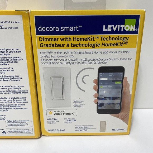 2 Leviton Dimmer With HomeKit Technology Works With Apple HomeKits 2 Units New - Picture 8 of 10